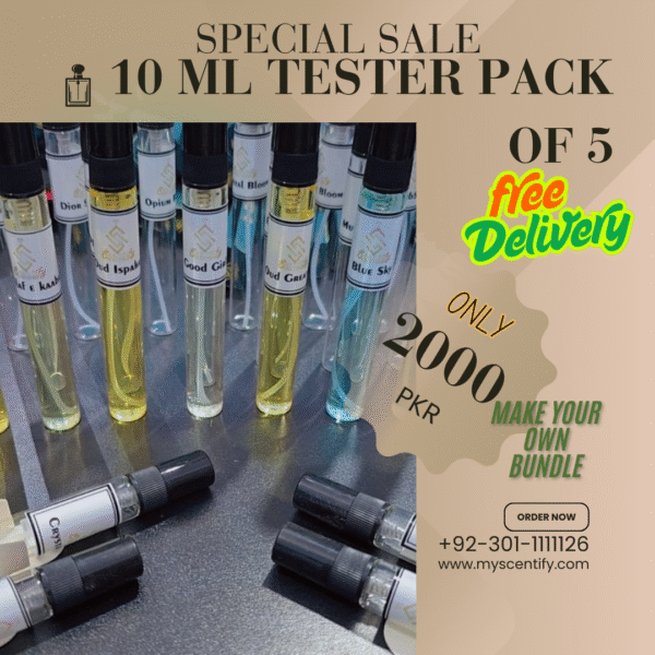 Custom 5 perfumes testers of 10 ml
